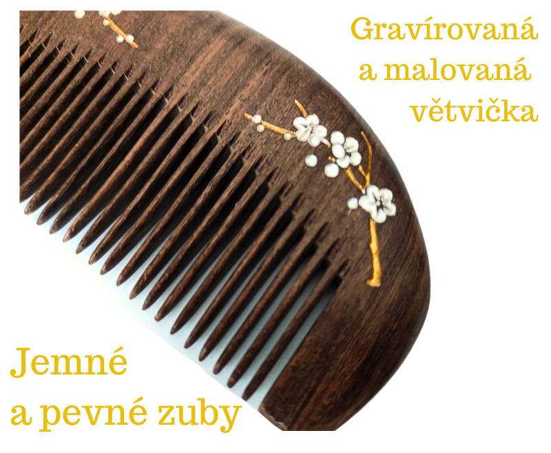 Kapesní dřevěný hřeben do kabelky 2